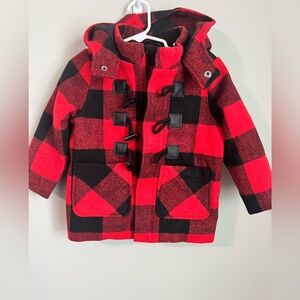 Cat and Jack 2T Jacket. Black and Red Check print. In EUC